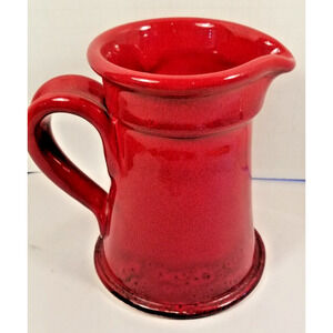 Bleu D'Argile Red Art Pottery Pitcher 6" Hand Made in France Country Chic